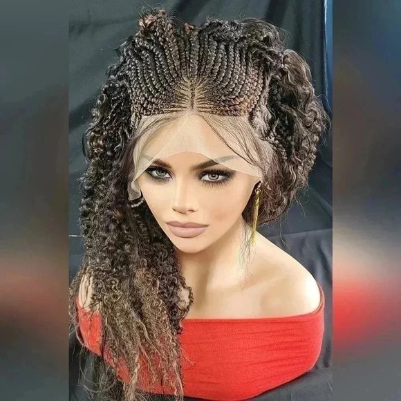 Braided wigs  100% handmade, short afro wig, stunning , colored wig, box… - Picture 8 of 17